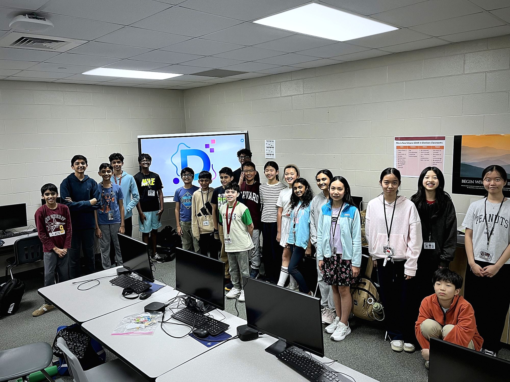 Digital Design Club members together at the final showcase in March